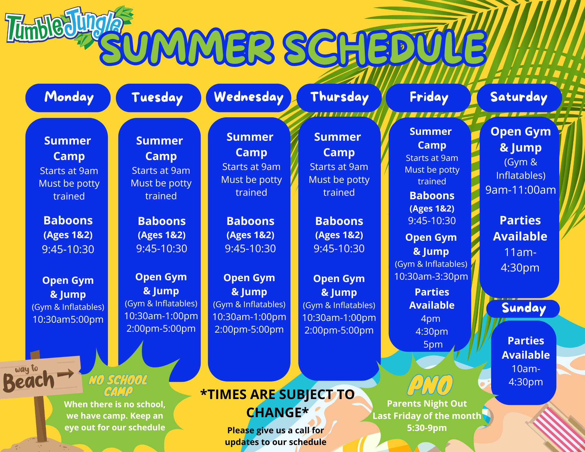 Tj summer schedule 2025
